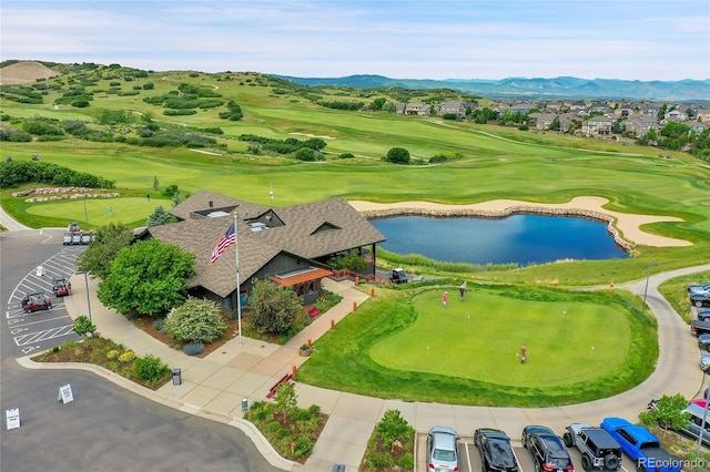 2314 Fairway Wood Cir, Castle Rock, CO 80109 - bird's eye view of a water and mountain view and a golf club
