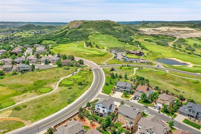 2314 Fairway Wood Cir, Castle Rock, CO 80109 - aerial view of residential area with a water and mountain view and a golf club