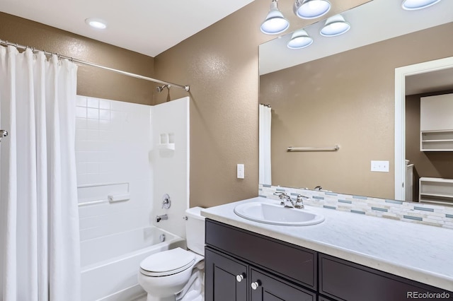 11323 Uptown Ave, Broomfield, CO 80021 - bathroom featuring shower / tub combo with curtain, a textured wall, toilet, and vanity