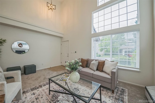 4807 Fenwood Dr, Highlands Ranch, CO 80130 - carpeted living area with a high ceiling