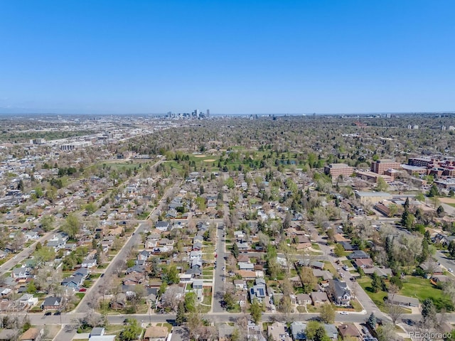 bird's eye view featuring a view of city