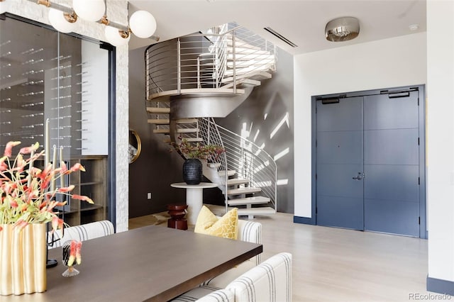 dining area featuring light hardwood / wood-style floors