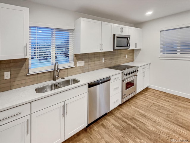 kitchen featuring white cabinets, sink, and stainless steel appliances