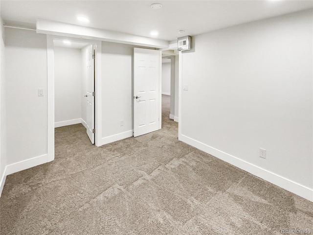 basement featuring carpet floors