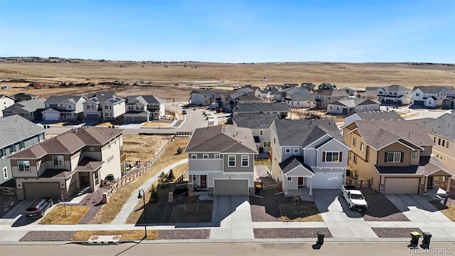 aerial view with a residential view