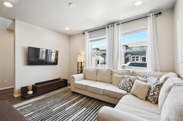 19221 E 65th Ave, Denver, CO 80249 - living area with wood finished floors and recessed lighting