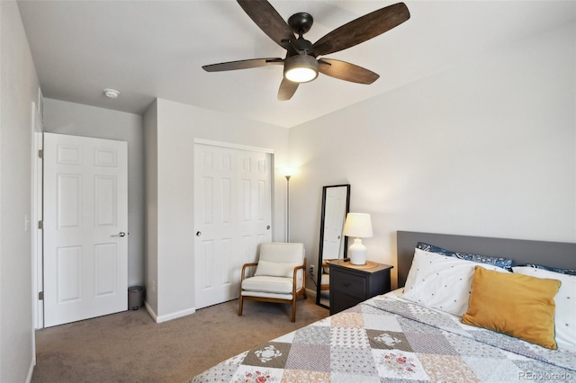 19221 E 65th Ave, Denver, CO 80249 - bedroom featuring carpet floors, a closet, and ceiling fan