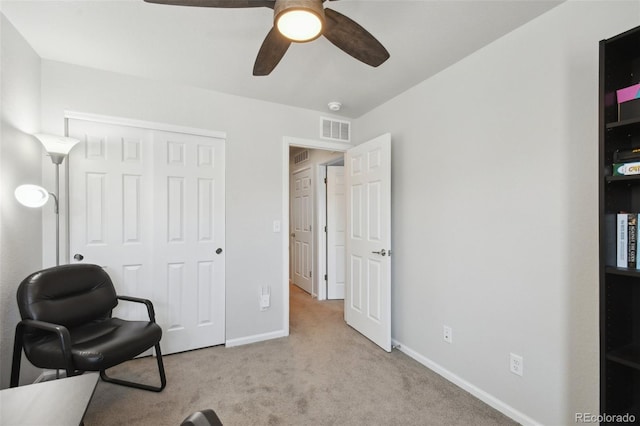 19221 E 65th Ave, Denver, CO 80249 - living area featuring carpet and ceiling fan