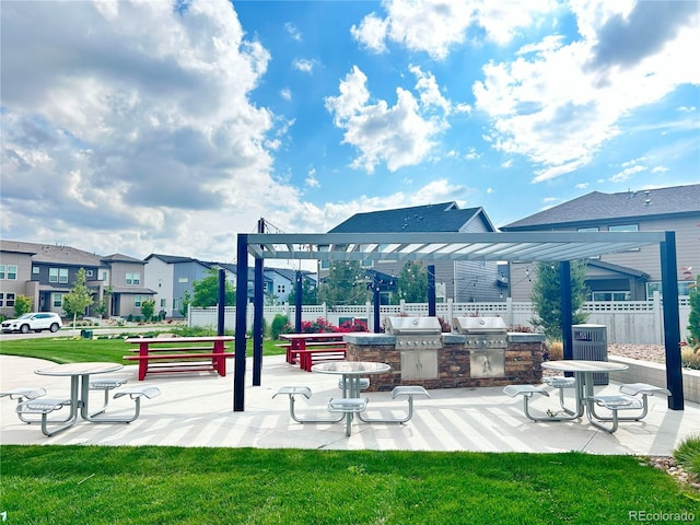 19221 E 65th Ave, Denver, CO 80249 - view of patio / terrace with area for grilling and a pergola