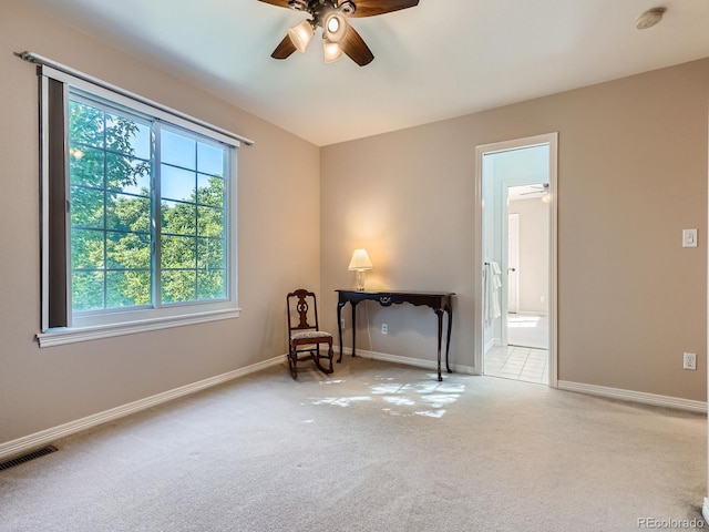 6577 S Waco Way, Aurora, CO 80016 - living area featuring ceiling fan and carpet flooring