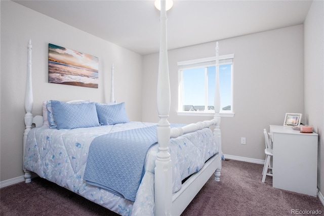 carpeted bedroom with baseboards