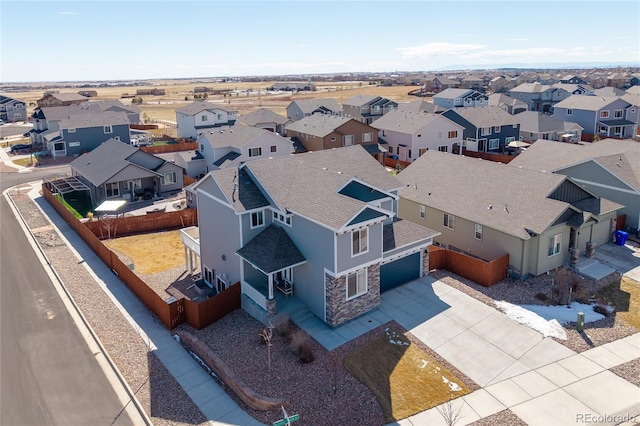 bird's eye view featuring a residential view