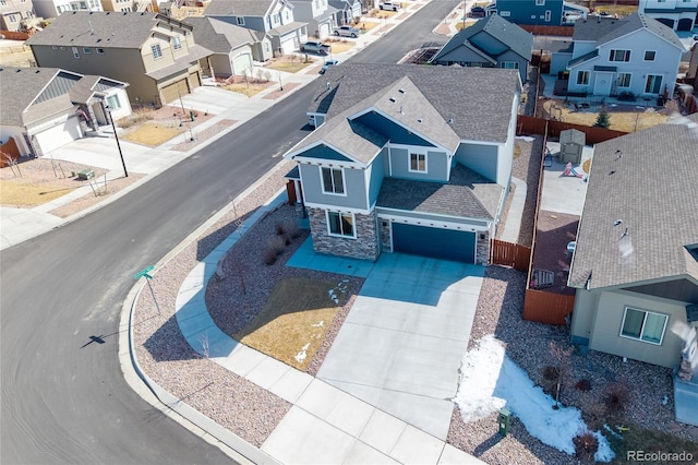 birds eye view of property featuring a residential view