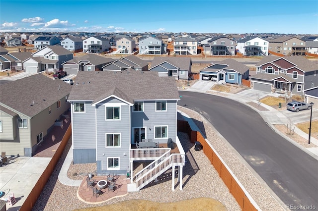 drone / aerial view with a residential view