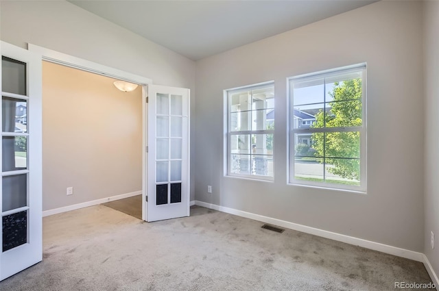 1464 Moraine Valley Dr, Severance, CO 80550 - unfurnished room with plenty of natural light, carpet, and french doors
