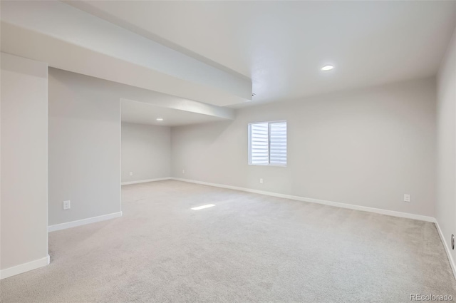 1464 Moraine Valley Dr, Severance, CO 80550 - basement featuring light colored carpet and recessed lighting