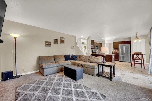 5415 Spruce Ave, Castle Rock, CO 80104 - living area featuring light colored carpet and baseboards