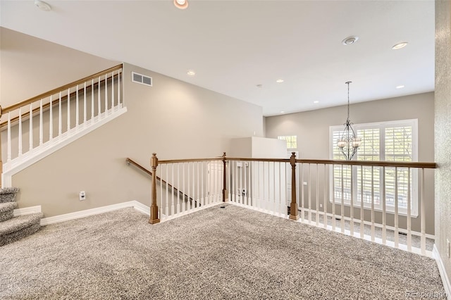 10311 Belvedere Ln, Lone Tree, CO 80124 - carpeted spare room featuring recessed lighting, baseboards, and a chandelier