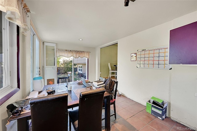 view of tiled dining space