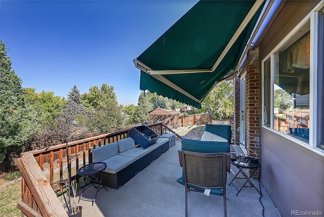 view of patio / terrace with an outdoor living space