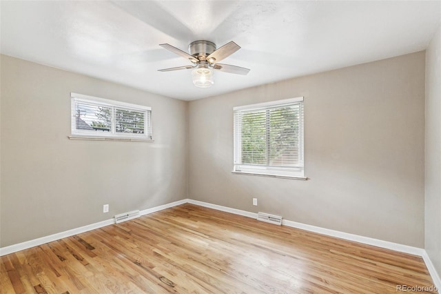1060 S Harrison St, Denver, CO 80209 - spare room featuring a ceiling fan and light wood-type flooring