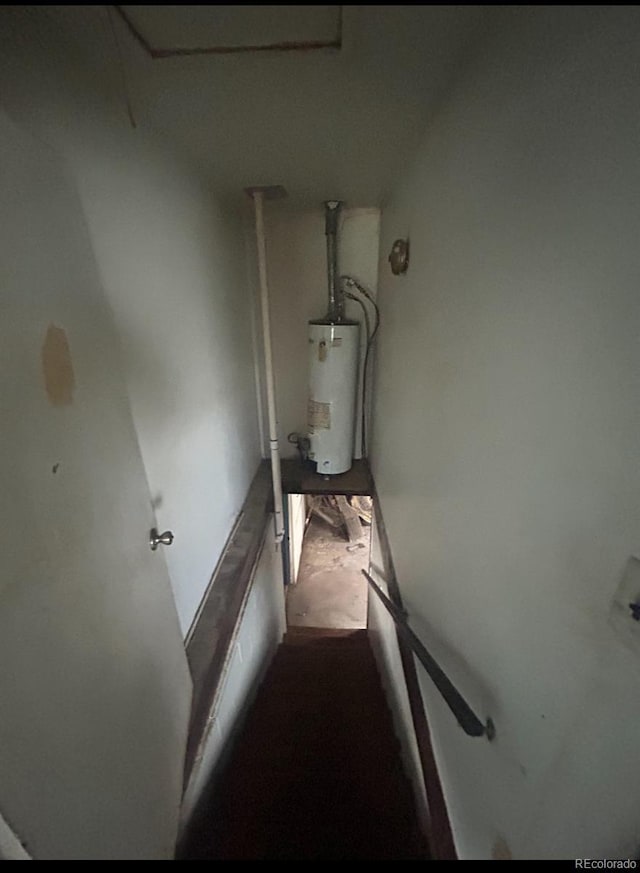 3341 S Canosa Ct, Englewood, CO 80110 - stairway featuring gas water heater