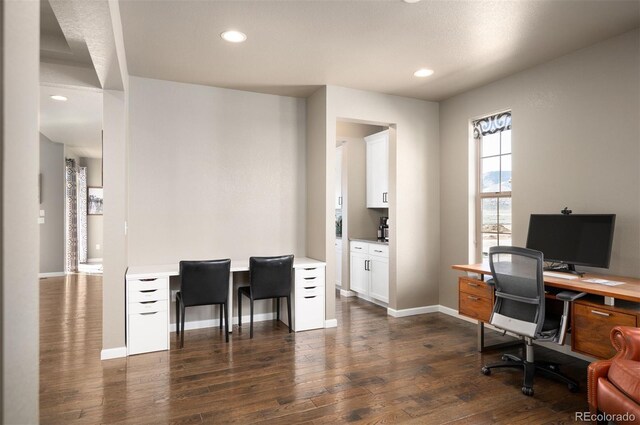 15194 W Washburn Ave, Lakewood, CO 80228 - office with dark wood-style flooring and recessed lighting