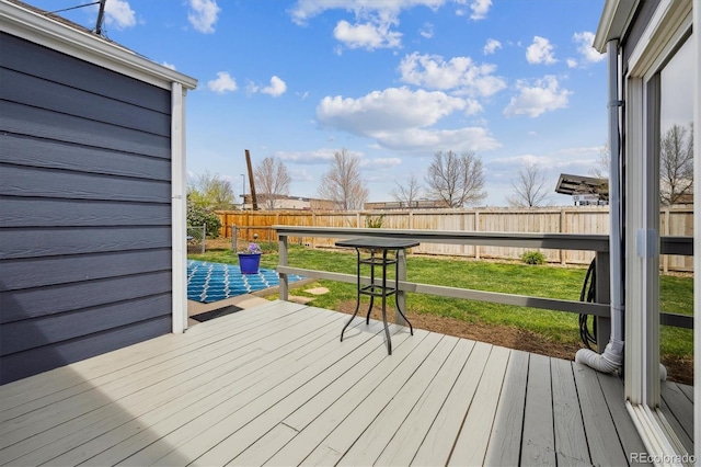 1995 Xenia St, Denver, CO 80220 - wooden deck featuring a lawn and a fenced backyard