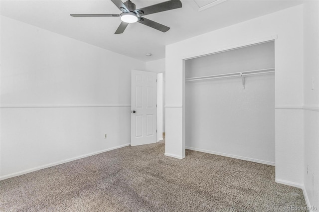 524 Rider Ridge Dr, Longmont, CO 80504 - unfurnished bedroom featuring baseboards, carpet floors, a closet, and a ceiling fan