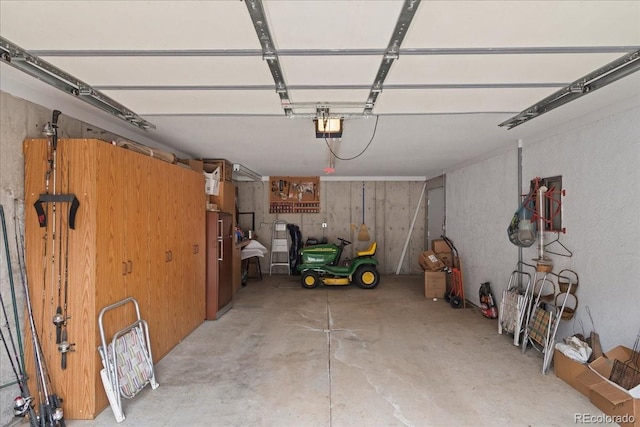 garage featuring a garage door opener