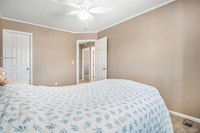 5569 S Helena St, Centennial, CO 80015 - bedroom with crown molding, carpet flooring, and ceiling fan