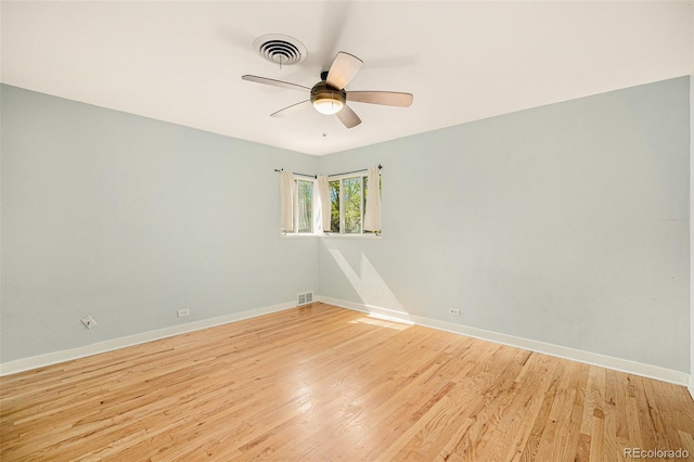 2526 W 39th Ave, Denver, CO 80211 - unfurnished room with ceiling fan, baseboards, and light wood-style flooring