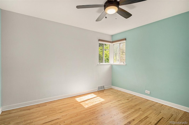 2526 W 39th Ave, Denver, CO 80211 - unfurnished room with light wood-type flooring, baseboards, and ceiling fan