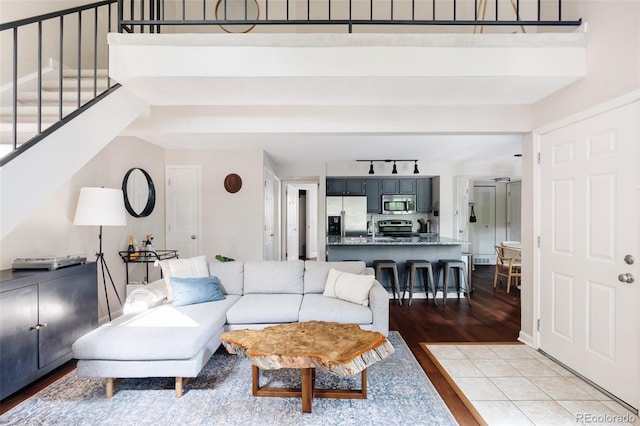 living room featuring hardwood / wood-style flooring