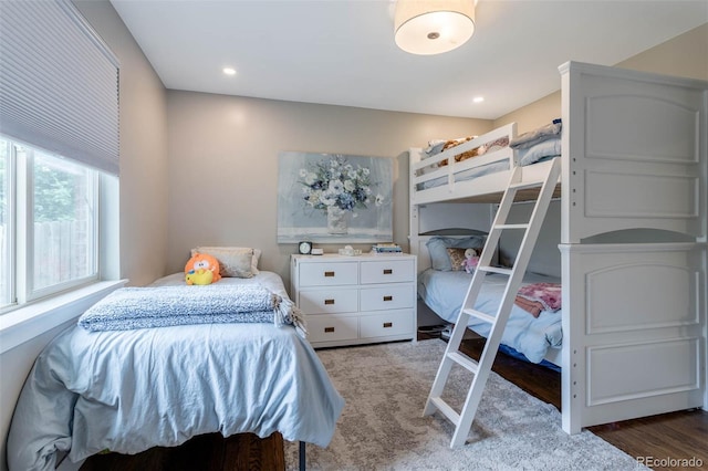 bedroom with wood-type flooring