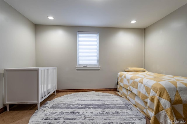 bedroom with carpet