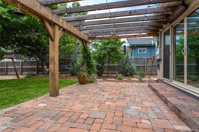 view of patio with a pergola