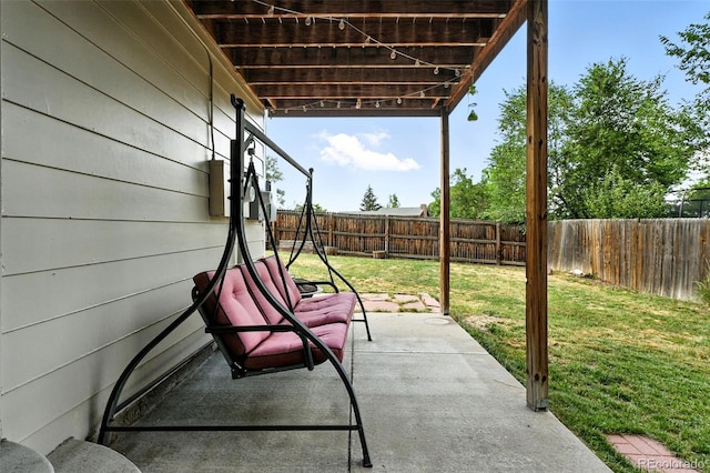 7830 Club Crest Dr, Arvada, CO 80005 - fenced backyard featuring a patio