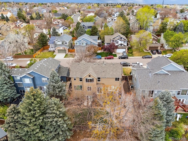 bird's eye view with a residential view