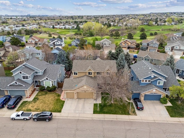 aerial view featuring a residential view