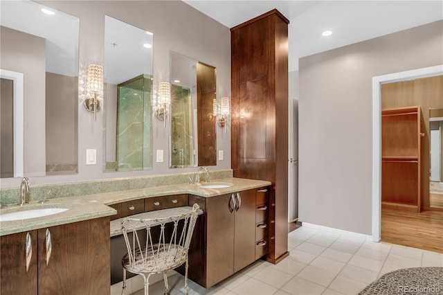 bathroom featuring vanity and tile patterned floors