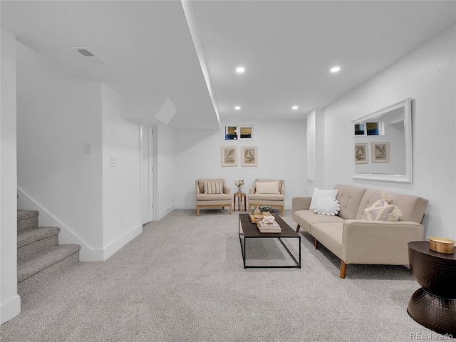 7126 Joan St, Denver, CO 80221 - living area featuring recessed lighting, carpet flooring, and baseboards