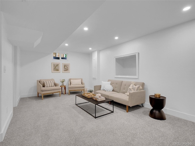 7126 Joan St, Denver, CO 80221 - carpeted living room with recessed lighting and baseboards