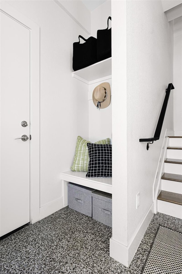 mudroom with baseboards
