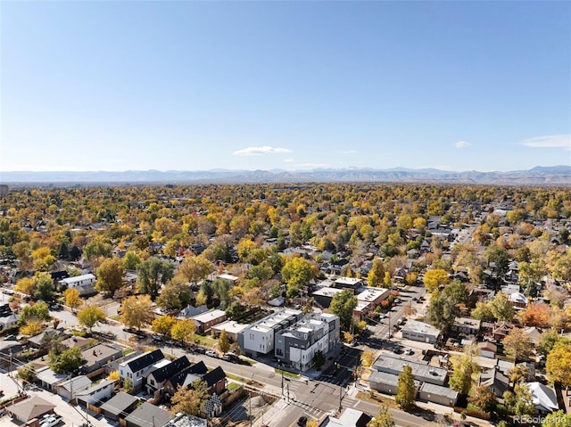 bird's eye view with a mountain view and a residential view