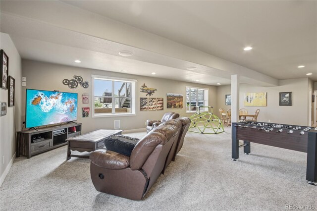 7258 Spanish Bay Dr, Windsor, CO 80550 - game room featuring carpet and recessed lighting