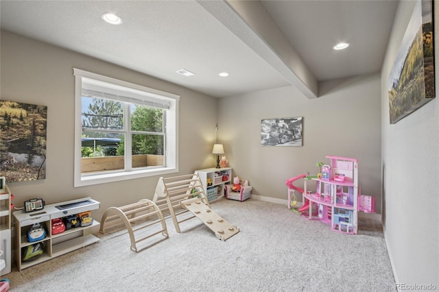 7258 Spanish Bay Dr, Windsor, CO 80550 - rec room with carpet flooring and recessed lighting