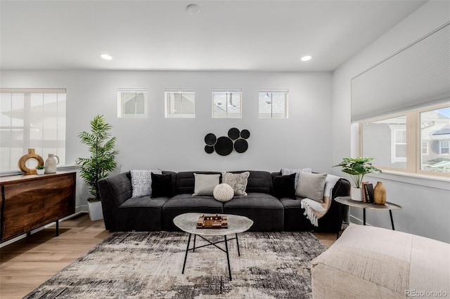 13736 Umatilla Ln, Broomfield, CO 80023 - living area featuring wood finished floors and recessed lighting