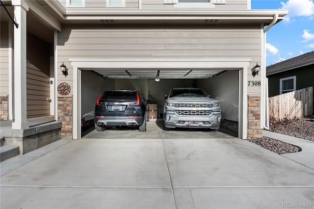 view of garage