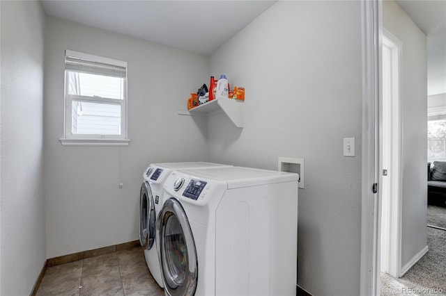 laundry area featuring separate washer and dryer